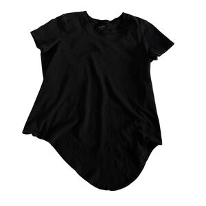 Madewell Crew Neck Curved Hem T Shirt XS Black Casual Basic Tee Minimalist Chic
